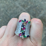 Disco Ball Cubic Zircon Finger Ring Bohemian Beach Jewelry