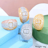 Disco Ball Statement Ring Women Cubic Zircon Bohemian Jewelry