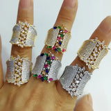 Disco Ball Cubic Zircon Finger Ring Bohemian Beach Jewelry