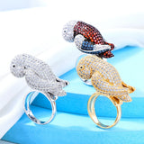 Bohemian Parrot Charms Zircon Ring for Women Beach Jewelry