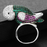Bohemian Parrot Charms Zircon Ring for Women Beach Jewelry