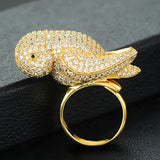 Bohemian Parrot Charms Zircon Ring for Women Beach Jewelry