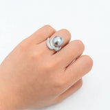 Twist Pearl Statement Rings for Women Cubic Zircon Finger Rings