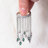 Bohemian Tassel Statement Ring with Cubic Zircon Beads