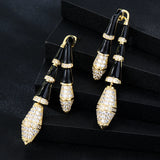 Green Snake Drop Earrings Cubic Zircon Brincos Jewelry