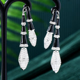 Green Snake Drop Earrings Cubic Zircon Brincos Jewelry