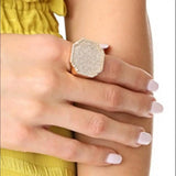 Square Geometry Zircon Stacks Rings for Women Bohemian Beach Jewelry