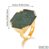 Square Geometry Zircon Stacks Rings for Women Bohemian Beach Jewelry