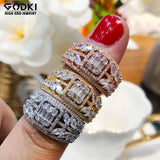 Leaf Rings with CZ Stones Women Engagement Party Jewelry Size