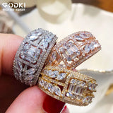 Leaf Rings with CZ Stones Women Engagement Party Jewelry Size