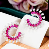 30mm CZ Stud Earrings for Women