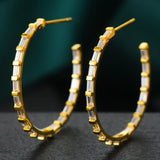 Multicolor CZ Big Hoop Earrings for Women Wedding Dubai Earrings