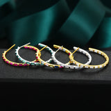 Multicolor CZ Big Hoop Earrings for Women Wedding Dubai Earrings