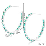Multicolor CZ Big Hoop Earrings for Women Wedding Dubai Earrings