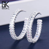 Multicolor CZ Big Hoop Earrings Women Wedding Dubai Earrings