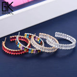Multicolor CZ Big Hoop Earrings Women Wedding Dubai Earrings
