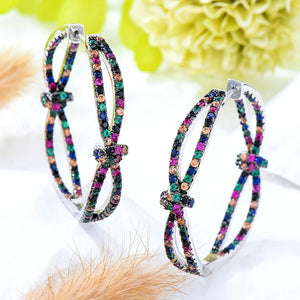 GODKI 38MM Bowknot CZ Hoop Earrings Wedding Dubai Earrings