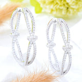 GODKI 38MM Bowknot CZ Hoop Earrings Wedding Dubai Earrings