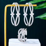 GODKI 38MM Bowknot CZ Hoop Earrings Wedding Dubai Earrings