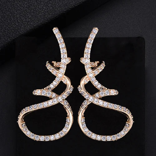 38mm Zirconia Naija Wedding Earring Jewelry
