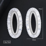 39mm Oval CZ Dubai Bridal Earrings for Women Wedding