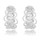 Geometry Flower Stud Earrings Full Mirco CZ Cubic Zircon Jewelry