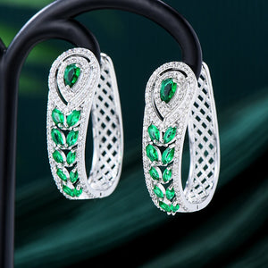 GODKI 44MM 3 Tone CZ Statement Hoop Earrings for Women Wedding Bridal