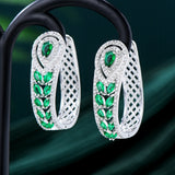 GODKI 44MM 3 Tone CZ Statement Hoop Earrings for Women Wedding Bridal