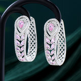 GODKI 44MM 3 Tone CZ Statement Hoop Earrings for Women Wedding Bridal