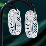 GODKI 44MM 3 Tone CZ Statement Hoop Earrings for Women Wedding Bridal