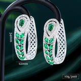GODKI 44MM 3 Tone CZ Statement Hoop Earrings for Women Wedding Bridal