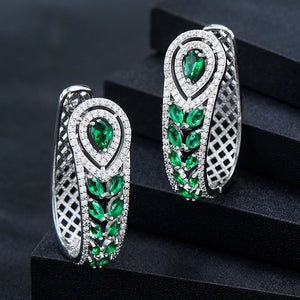 GODKI 44MM 3 Tone CZ Statement Hoop Earrings for Women Wedding Bridal