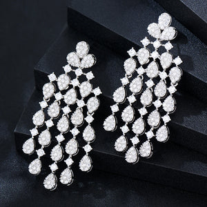 68mm 3D Geometric African Earrings For Women Wedding Party Dubai Bridal Jewelry