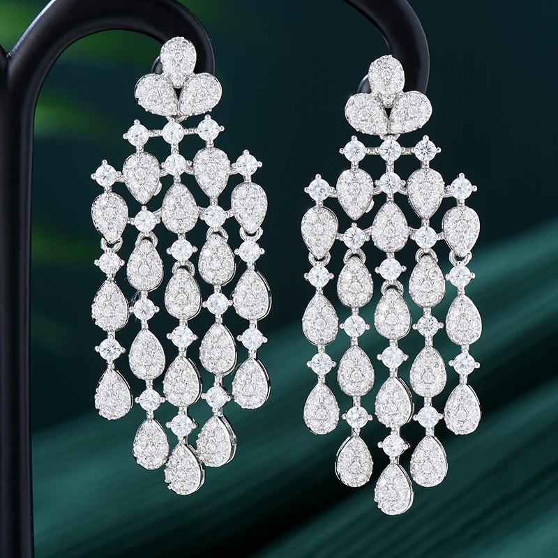 68mm 3D Geometric African Earrings For Women Wedding Party Dubai Bridal Jewelry