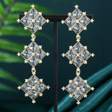 GODKI 80mm Long Star Earrings CZ Pave Bridal Jewelry