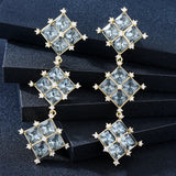 GODKI 80mm Long Star Earrings CZ Pave Bridal Jewelry
