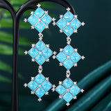 GODKI 80mm Long Star Earrings CZ Pave Bridal Jewelry