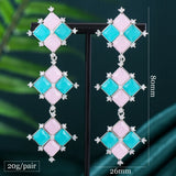 GODKI 80mm Long Star Earrings CZ Pave Bridal Jewelry