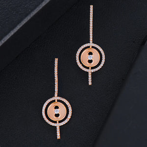 BOHO Round Stud Earrings For Women Wedding CZ Indian Bridal Earrings