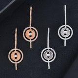 BOHO Round Stud Earrings For Women Wedding CZ Indian Bridal Earrings