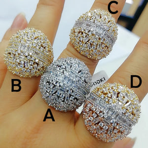 Baguette Cut CZ Engagement Ring Wedding Band