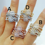 Baguette Cut Rainbow CZ Engagement Ring