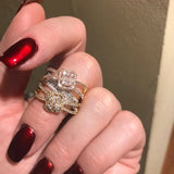 Baguette Cut Rainbow CZ Engagement Ring