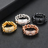 Bold CZ Chain Stackable Ring for Women Wedding Bridal Engagement