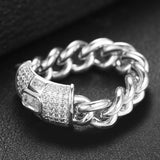 Bold CZ Chain Stackable Ring for Women Wedding Bridal Engagement