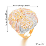 CZ Flower Wheel Bridal Engagement Dubai Finger Ring