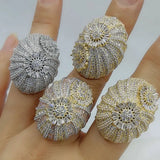 CZ Flower Wheel Bridal Engagement Dubai Finger Ring
