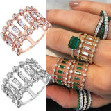 Eternity Tennis Stackable Rings Women Wedding Bridal