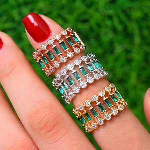 Eternity Tennis Stackable Rings Women Wedding Bridal
