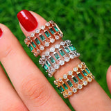 Eternity Tennis Stackable Rings Women Wedding Bridal